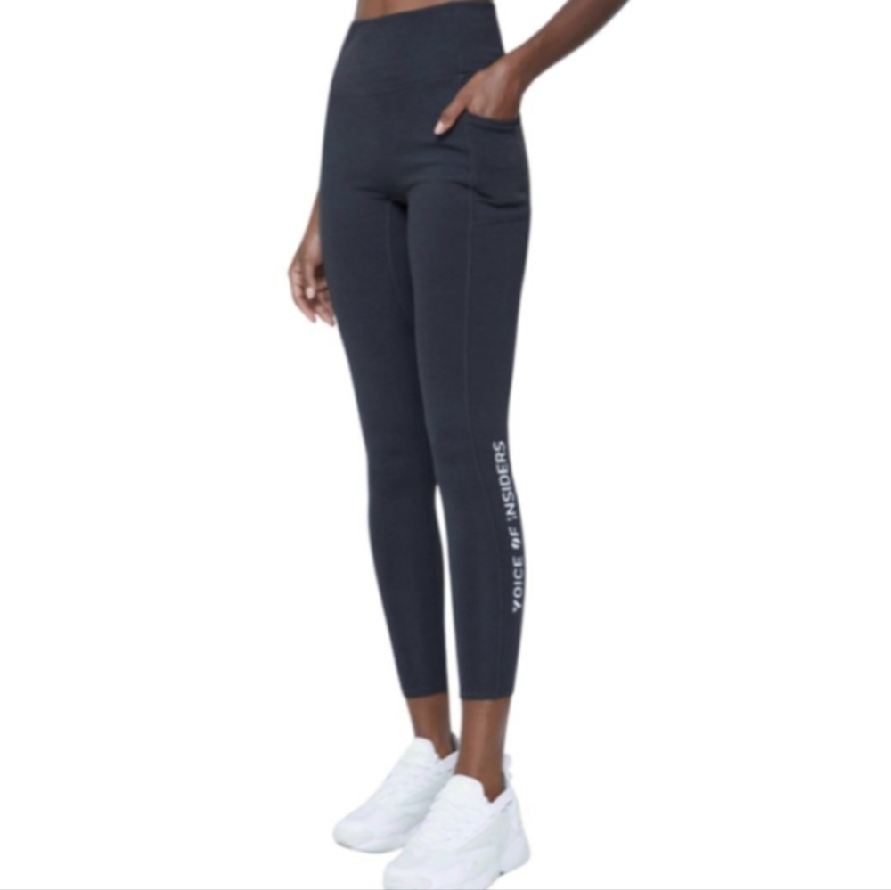 Leggings S Voice of Insiders SeaCell Wellness Charcoal Gray Athletic Wear - Picture 2 of 11